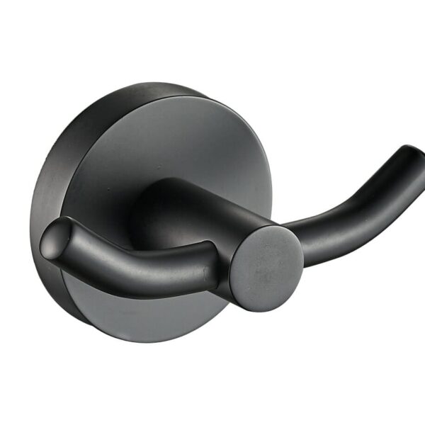 Otus Round Double Robe Hook - Matt Black | 8125-B