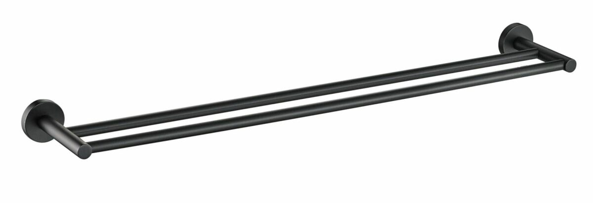 Otus Round Double Towel Rail 600mm - Matt Black | 8111-60-B