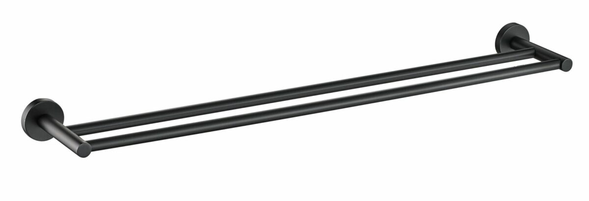 Otus Round Double Towel Rail 600mm - Matt Black | 8111-60-B