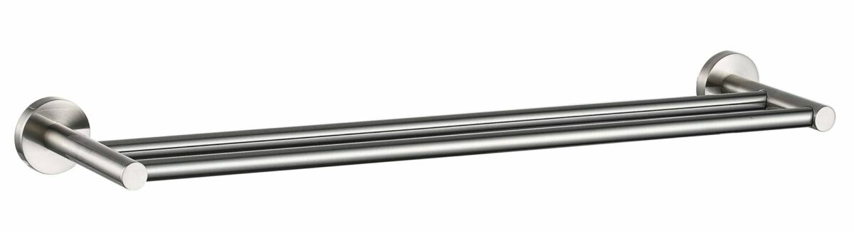 Otus Round Double Towel Rail 750mm - Brushed Nickel | 8111-75-BN