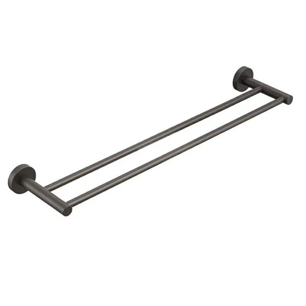 Otus Round Double Towel Rail 750mm - Gunmetal | 8111-75-GM