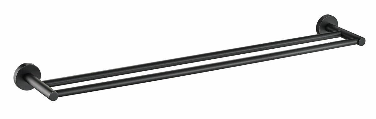 Otus Round Double Towel Rail 750mm - Matt Black | 8111-75-B