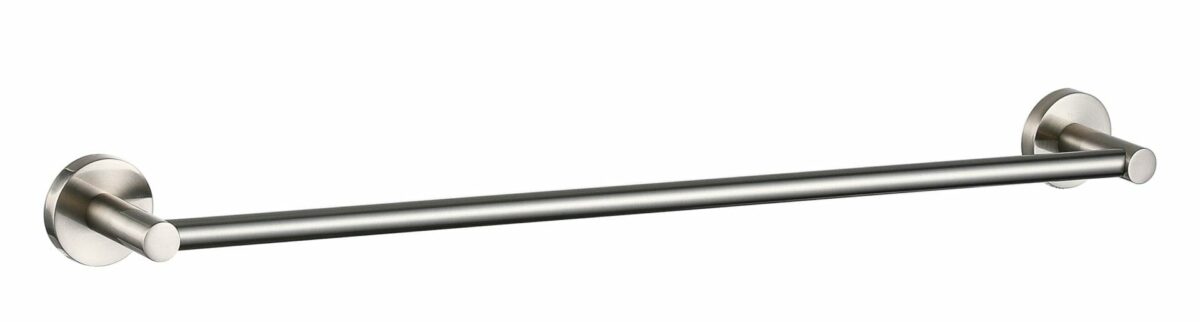 Otus Round Single Towel Rail 600mm - Brushed Nickel | 8112-60-BN