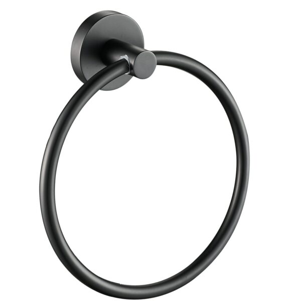 Otus Round Towel Ring - Matt Black | 8113-B