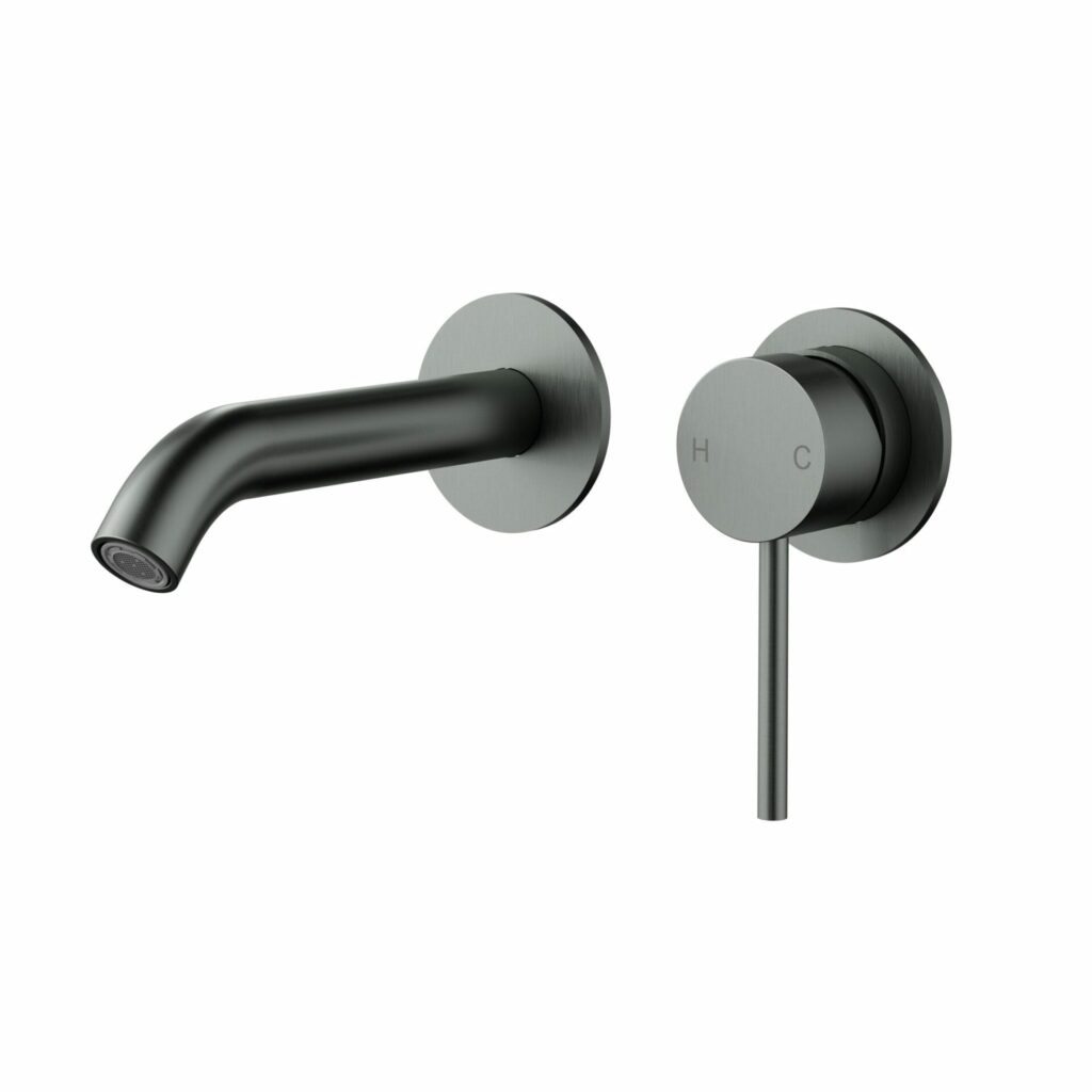 Otus Slimline Stainless Steel Wall Basin Mixer Separate Back Plate Trim Kits - Gun Metal | PLC3004SS-TK-GM