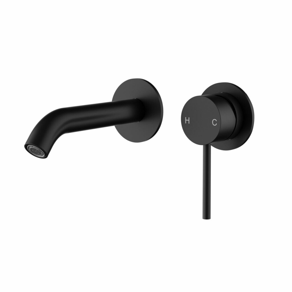 Otus Slimline Stainless Steel Wall Basin Mixer Separate Back Plate Trim Kits - Matt Black | PLC3004SS-TK-MB