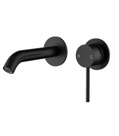 Otus Slimline Stainless Steel Wall Basin Mixer Separate Back Plate Trim Kits - Matt Black | PLC3004SS-TK-MB