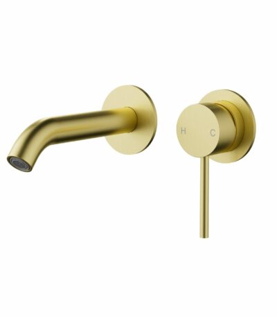 Otus Slimline Stainless Steel Wall Basin Mixer Separate Back Plate Trim Kits - Brushed Gold | PLC3004SS-TK-BG
