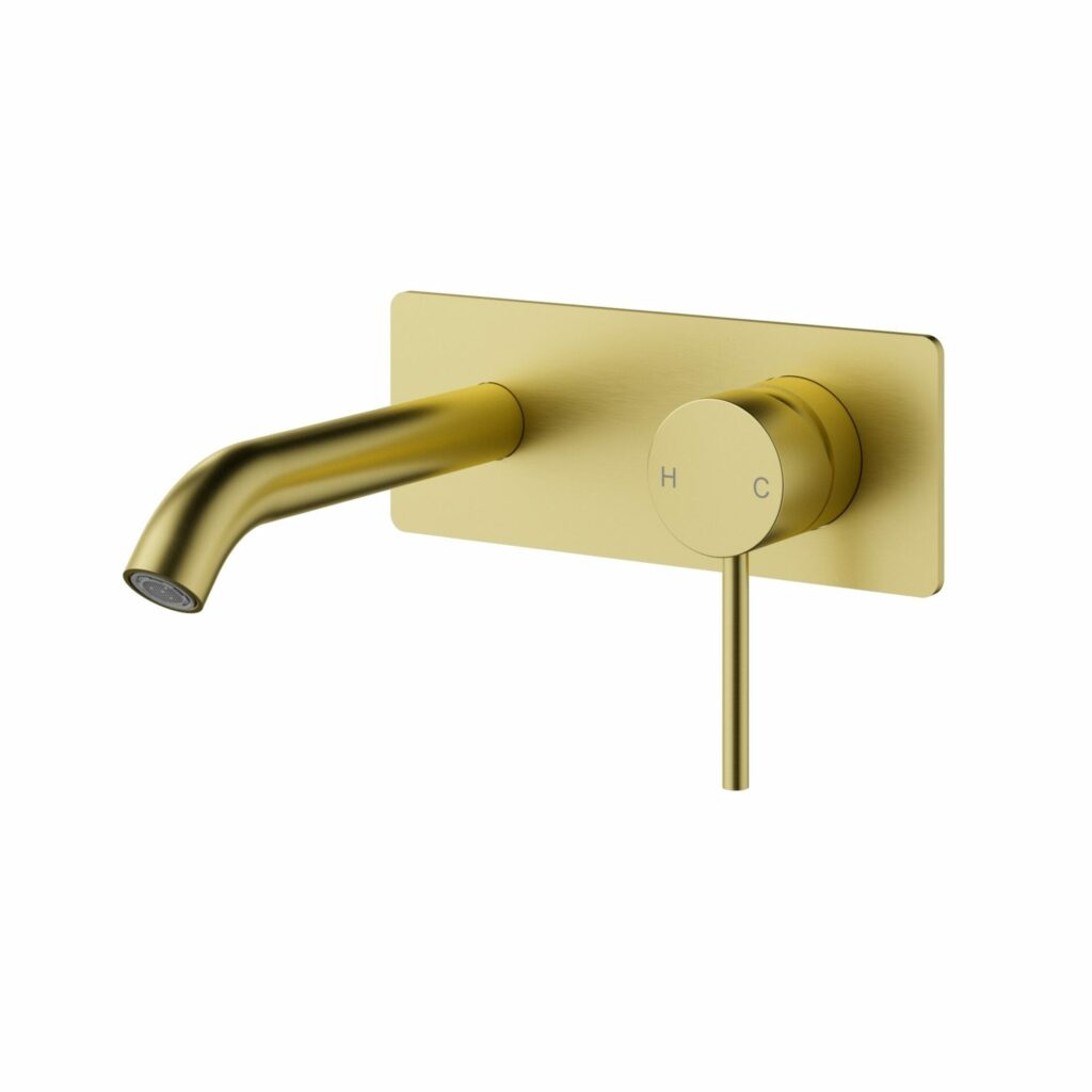 Otus Slimline Stainless Steel Wall Basin Mixer Trim Kits - Brushed Gold | PLC3003SS-TK-BG