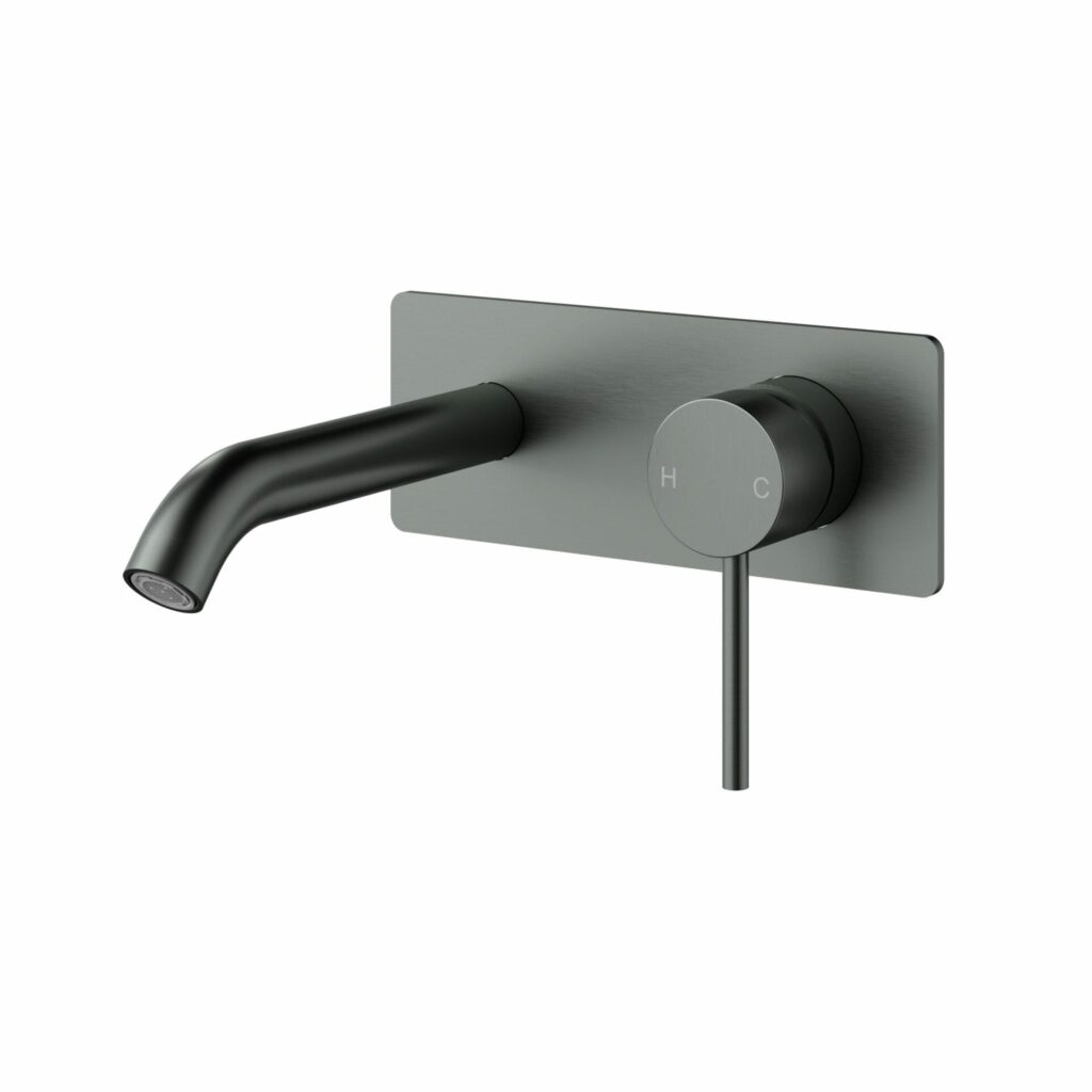 Otus Slimline Stainless Steel Wall Basin Mixer Trim Kits - Gun Metal | PLC3003SS-TK-GM