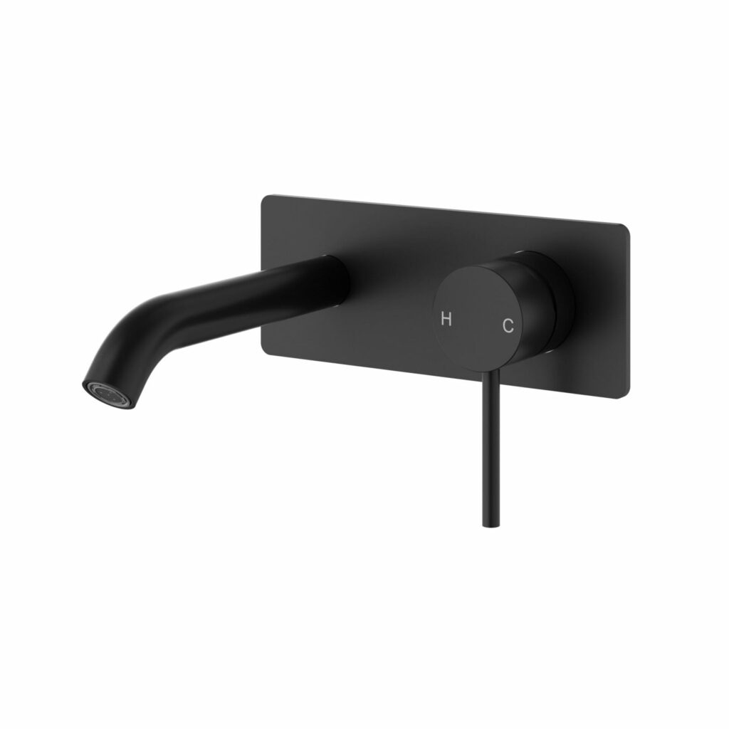 Otus Slimline Stainless Steel Wall Basin Mixer Trim Kits - Matt Black | PLC3003SS-TK-MB