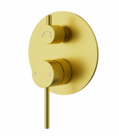 Otus Slimline Stainless Steel Wall Diverter Mixer Trim Kits - Brushed Gold | PLC3002SS-TK-BG