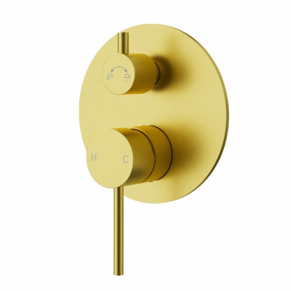 Otus Slimline Stainless Steel Wall Diverter Mixer Trim Kits - Brushed Gold | PLC3002SS-TK-BG