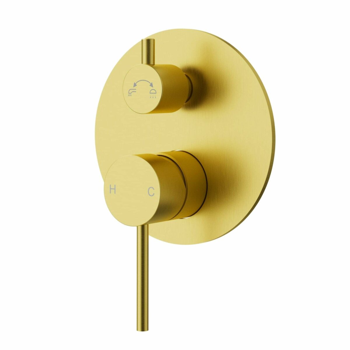 Otus Slimline Stainless Steel Wall Diverter Mixer Trim Kits - Brushed Gold | PLC3002SS-TK-BG