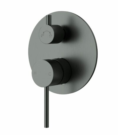 Otus Slimline Stainless Steel Wall Diverter Mixer Trim Kits - Gun Metal | PLC3002SS-TK-GM