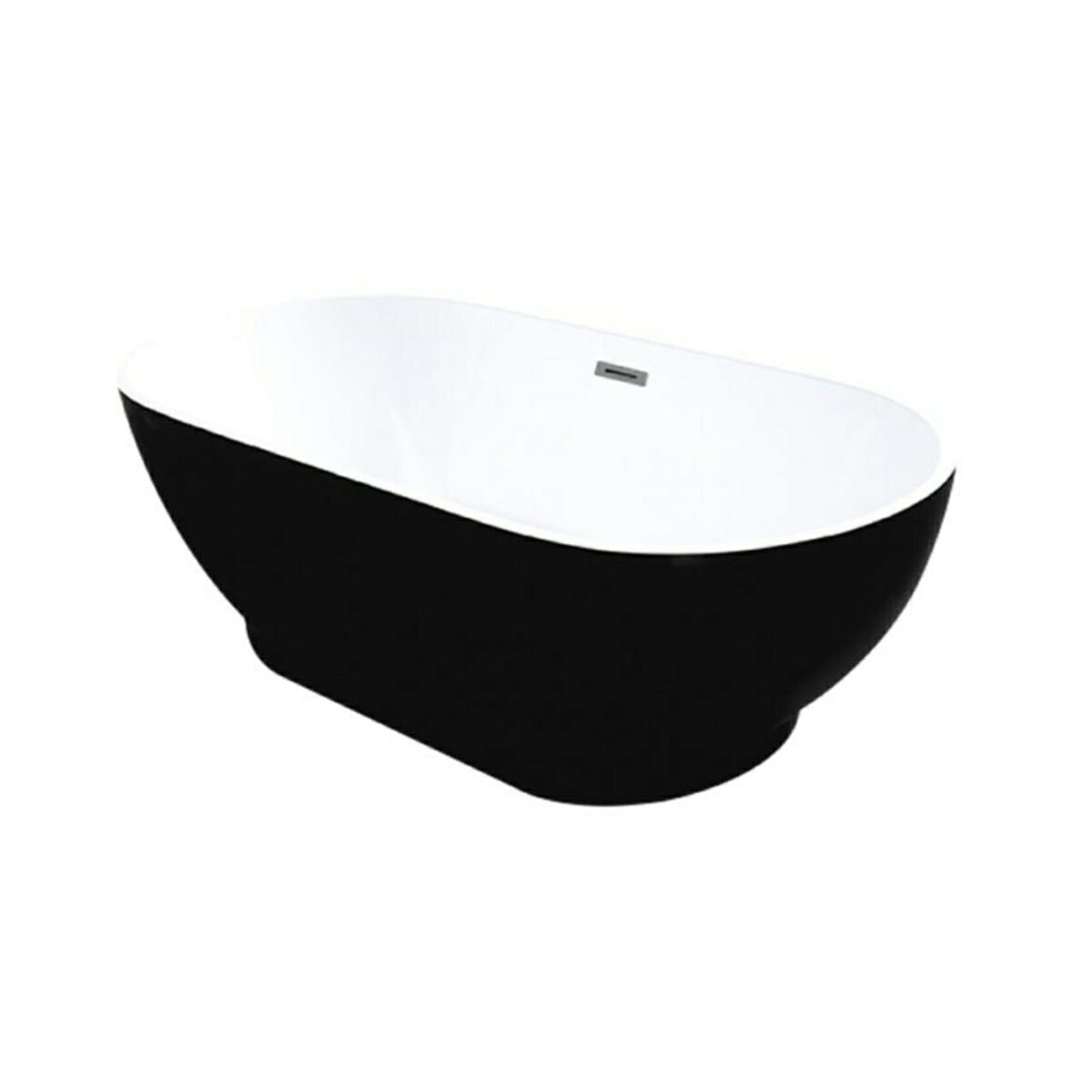 Oval Freestanding Bathtub - Acrylic Gloss Black Slim Edge Finishing - 1700mm | KBT1700