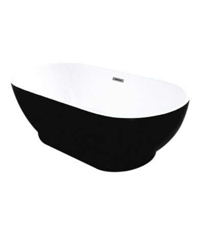 Oval Freestanding Bathtub - Acrylic Gloss Black Slim Edge Finishing - 1700mm | KBT1700