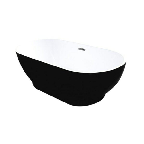 Oval Freestanding Bathtub - Acrylic Gloss Black Slim Edge Finishing - 1700mm | KBT1700