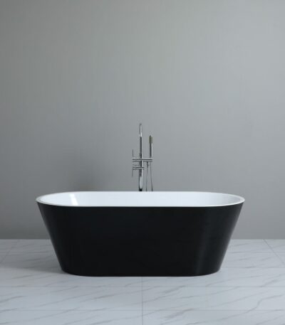 Ovia Freestanding Bathtub - Gloss Black/White -  - 1500mm | OBT1500B