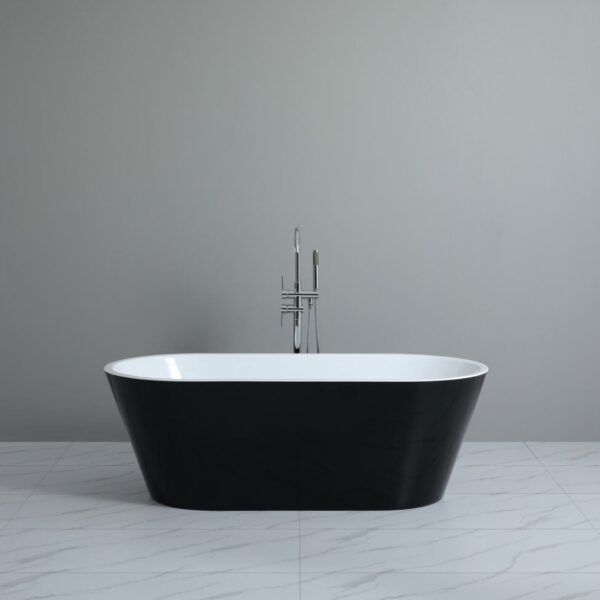 Ovia Freestanding Bathtub - Gloss Black/White -  - 1500mm | OBT1500B