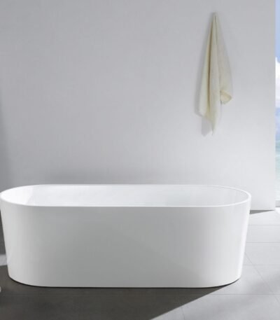 Ovia Freestanding Bathtub - Gloss White - No Overflow - 1300mm | OBT1300-NF