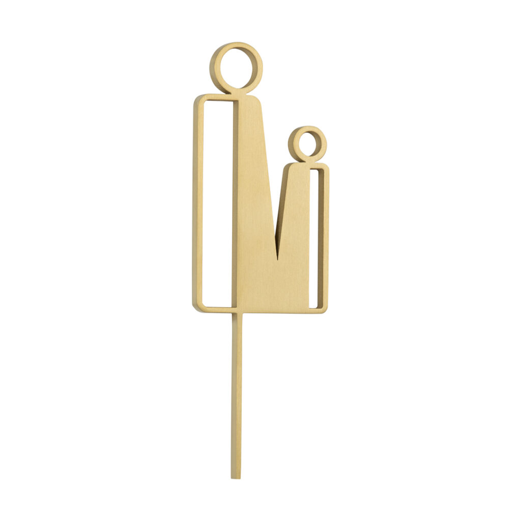 Parent Restroom Sign - 140mm - Brushed Brass