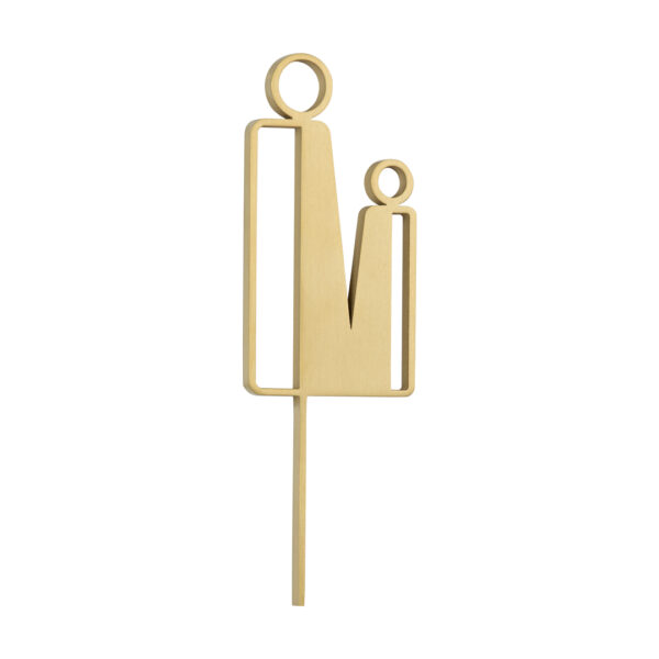 Parent Restroom Sign - 140mm - Brushed Brass