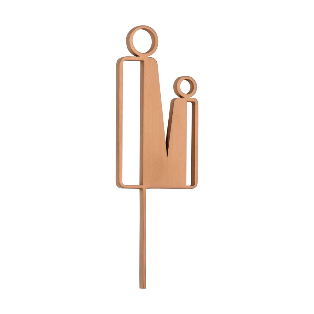 Parent Restroom Sign - 140mm - Brushed Copper