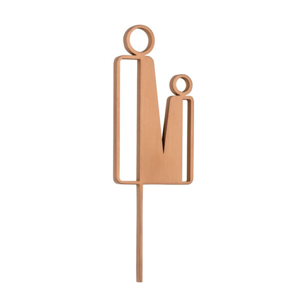 Parent Restroom Sign - 140mm - Brushed Copper