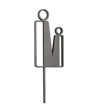 Parent Restroom Sign - 140mm - Brushed Gunmetal