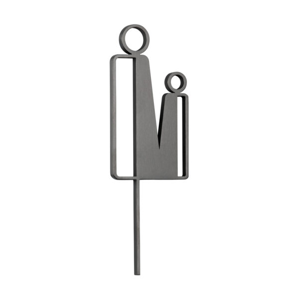 Parent Restroom Sign - 140mm - Brushed Gunmetal