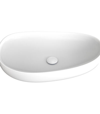 Pebble Large Above Counter Basin, Gloss White