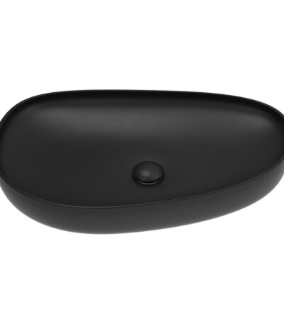 Pebble Large Above Counter Basin, Matte Black