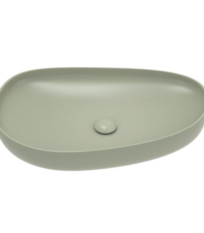 Pebble Large Above Counter Basin, Matte Olive