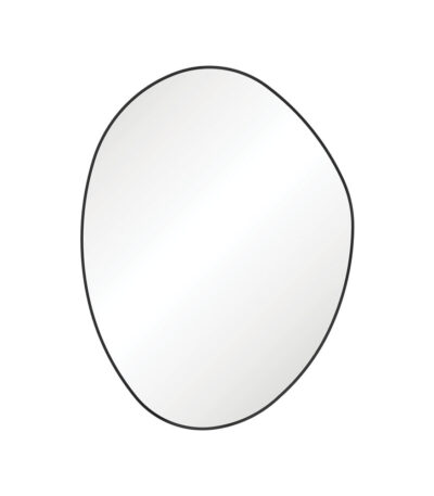 Pebble Matte Black Asymmetrical Framed Mirror, 900 x 1200mm