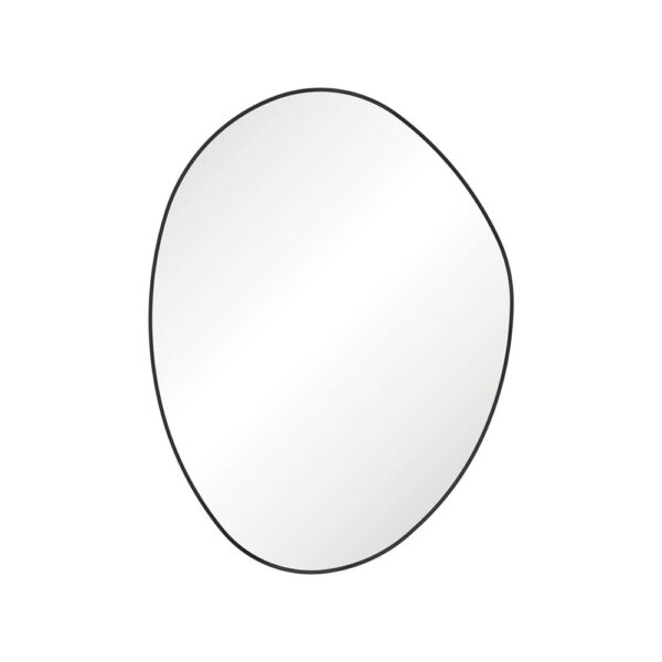 Pebble Matte Black Asymmetrical Framed Mirror, 900 x 1200mm
