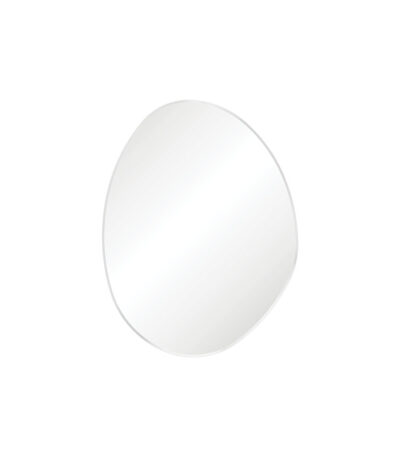 Pebble Matte White Asymmetrical Framed Mirror, 700 x 920mm
