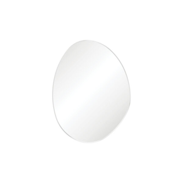 Pebble Matte White Asymmetrical Framed Mirror, 700 x 920mm