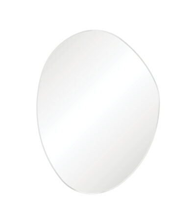 Pebble Matte White Asymmetrical Framed Mirror, 900 x 1200mm