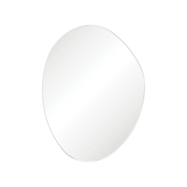 Pebble Matte White Asymmetrical Framed Mirror, 900 x 1200mm