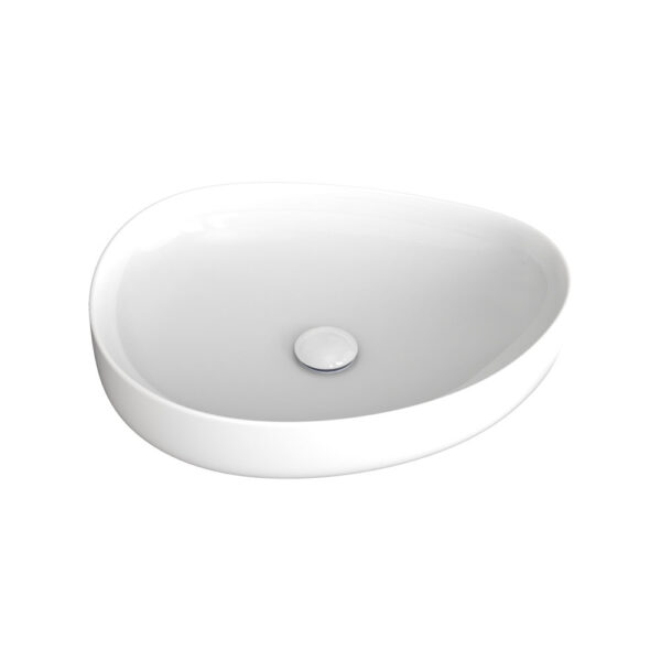 Pebble Medium Above Counter Basin, Gloss White