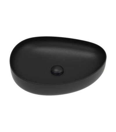 Pebble Medium Above Counter Basin, Matte Black