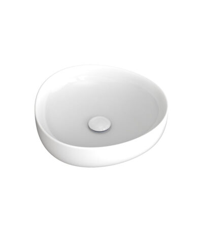 Pebble Small Above Counter Basin, Gloss White