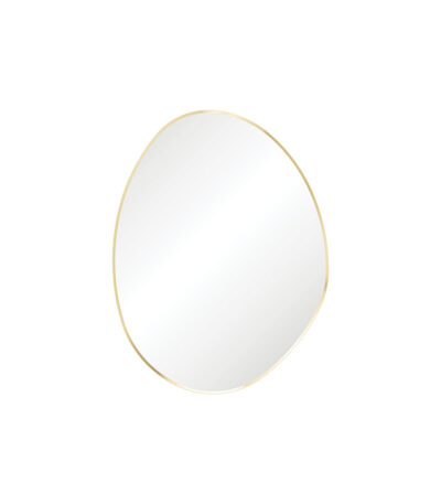 Pebble Urban Brass Asymmetrical Framed Mirror, 700 x 920mm