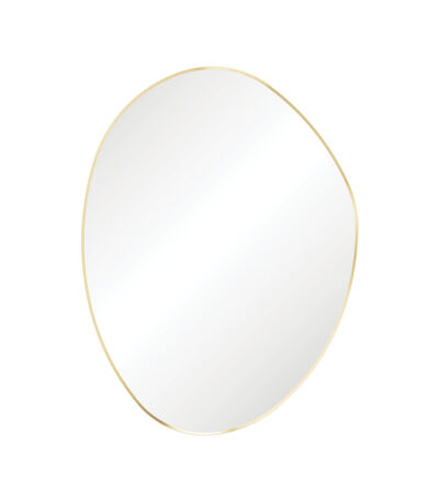 Pebble Urban Brass Asymmetrical Framed Mirror, 900 x 1200mm
