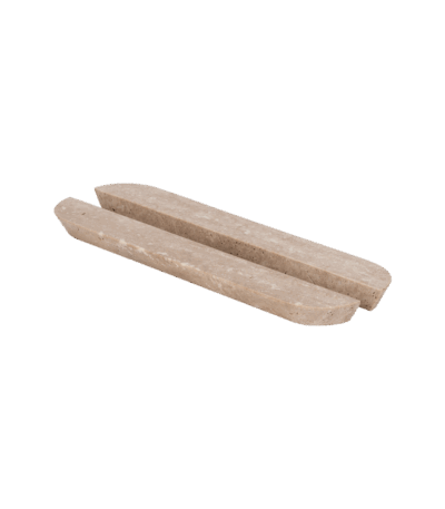 Pedra Curve Cabinetry Pull 320mm (Pair) - Beige Travertine