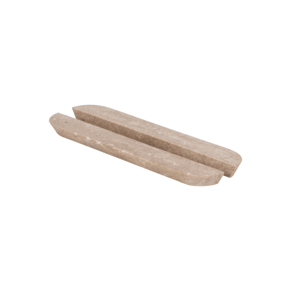 Pedra Curve Cabinetry Pull 320mm (Pair) - Beige Travertine