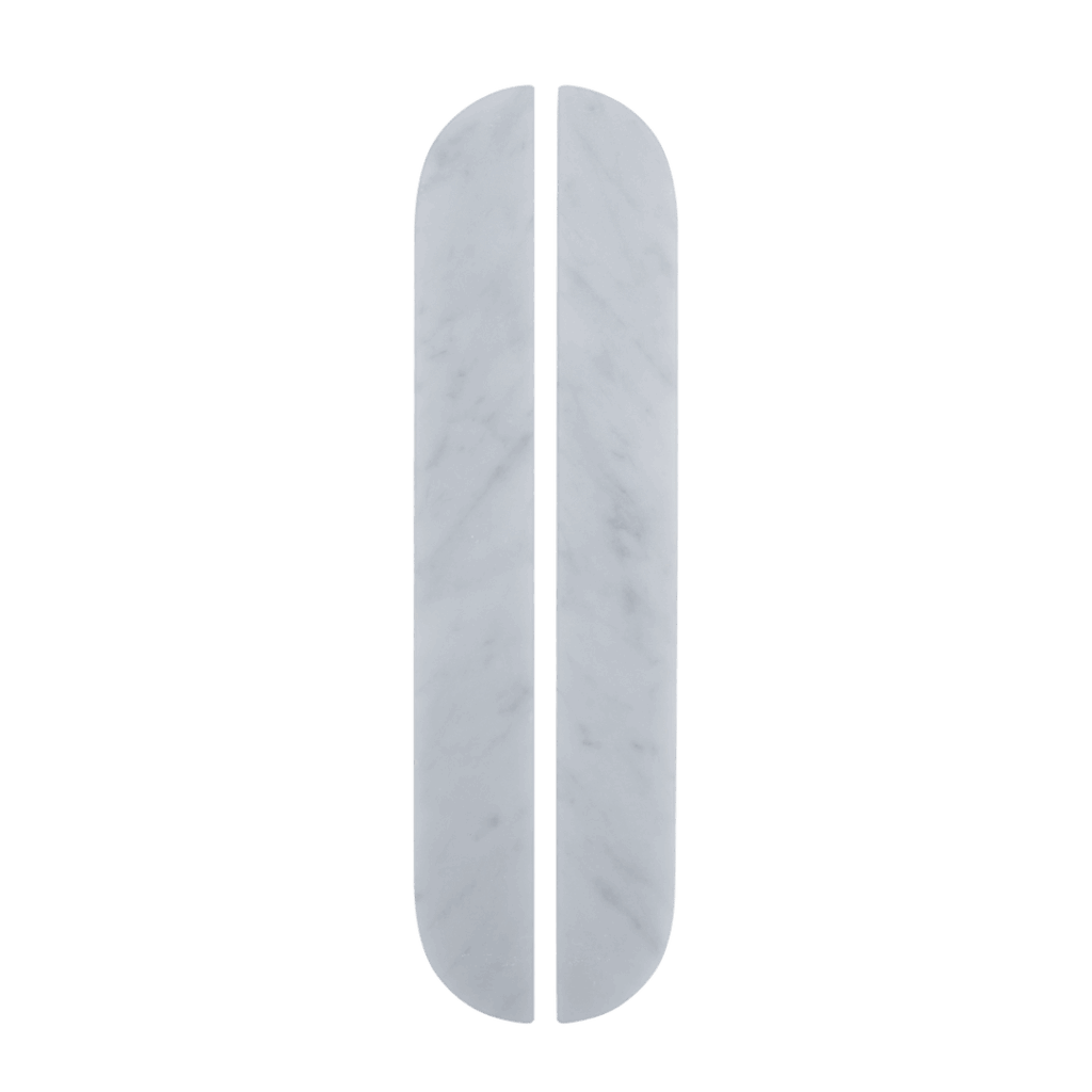 Pedra Curve Cabinetry Pull 320mm (Pair) - Carrara Marble