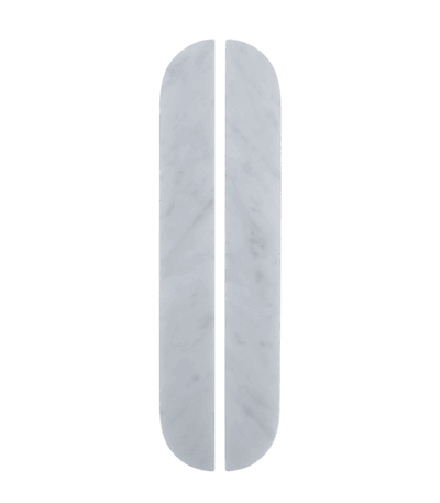 Pedra Curve Cabinetry Pull 320mm (Pair) - Carrara Marble