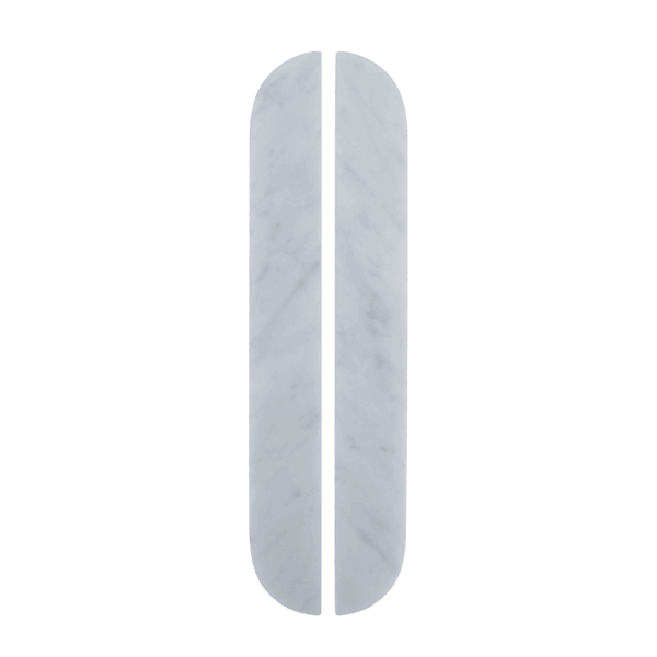 Pedra Curve Cabinetry Pull 320mm (Pair) - Carrara Marble
